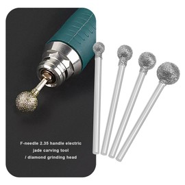 LT Easiyl 12PCS Round Head Diamond Burr Stone Carving Set 0.5~8 mm Ball Sphere Head Diamond Burr Fits with 3/32 inch Mandrel Compatible with Rotary Tool Silver