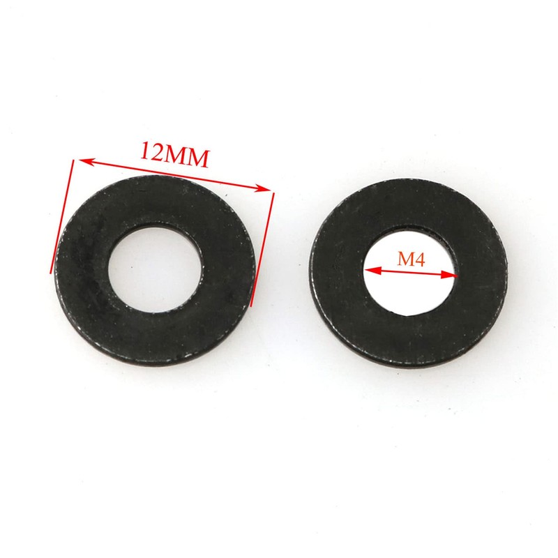 PZRT 40Pcs M4 Flat Washer Adjustment Hardware Fitting Accessories Metal