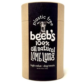 Beeb’s Lamb Lung Single Ingredient Dog Treats (4.5 oz) - High Value Training Treats - The Best Dog Stuff & Puppy Essentials in Plastic Free Packaging