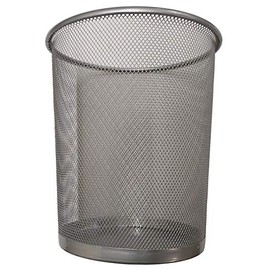 DIVCHI Circular Mesh Wastebasket Trash Can, Waste Basket Garbage Can Bin for Bathrooms, Kitchens, Home Offices, Dorm Rooms (SILVER)