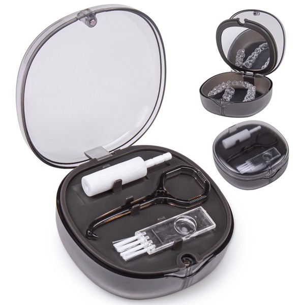 Dental Retainer Box Case Orthodontic Retainer Container with Removal Tool,