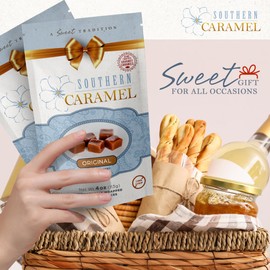 Southern Caramel Original Gourmet Caramels, Rich Buttery Caramel Candy, Handcrafted Sweet & Creamy Perfection, No Corn Syrup, Gluten Free, Individually Wrapped Bite-Sized Delights, 4 oz (Pack of 1)