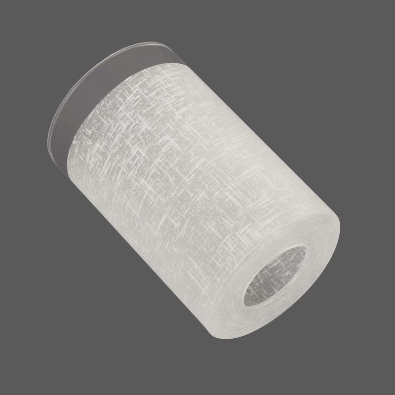 Voguad White Linen Frosted Glass Cylinder Lamp Shade with 1