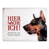 Metal Sign XL with Doberman Motif and Saying "Betreten auf