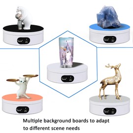 Motorized Rotating Display Stand.360 Degree Automatic Mute Rotating Turntable Stand,Cup Display Turner Stand, Rotating Base for Glitter Tumblers, Photography Products and Shows Record Video 6.29in USB