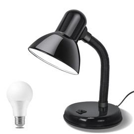 GPOASRI Power Supply - Adjustable Angle Plug in Iron Desk Lamp -5W A19 120V,ldeal Lighting for Home and Office Spaces