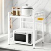 Kaixin Rabbit Extensible Microwave Oven Stand, Adjustable Metal Storage Shelf,