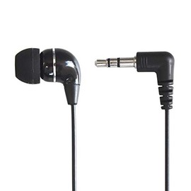 Dynamic Enclosed In-Ear Monaural Single Ear (Left Only) Earphones 1m (Black) for TV Radio 3.5mm Stereo Mini Plug L-shape/L-shaped FNT-EPS-1310M