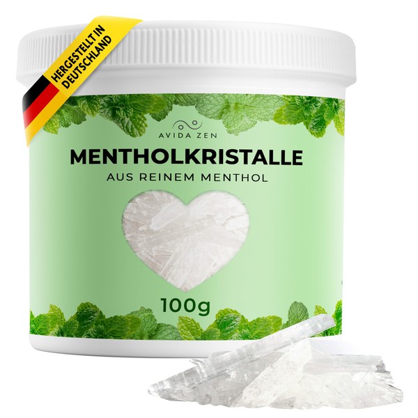 Menthol Crystals 100 g, Natural Menthol Crystals in Resealable Tin, Sauna Crystals Made of Mint Oil, Ideal for a Revitalising Sauna Infusion