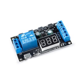 JESSINIE ZK-TD2 5-30V Timer Relay Module with LED Display, Multi-Function Delay Cycle Timer, Micro USB, 0.1s-999min, 1 Channel Trigger Switch