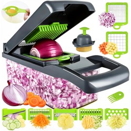 Cortador de Verduras 15 en 1 Yolispa 2512477-610MX-CCY Rayador y Picador Multifuncional