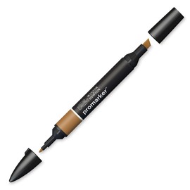 Winsor & Newton 0203635 ProMarker Professional Layout Marker - 2 Tips, Fine & Wide for Drawings, Design & Layouts - Hazelnut