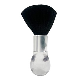 Eson Neck Duster Brush - Extra Soft Cleaning Fade Brush for Men's Grooming - Professional Neck Brush for Barbers and Stylists, Cleaning Hairbrush Salon Hairdressing (Round Clear 17x5cm)