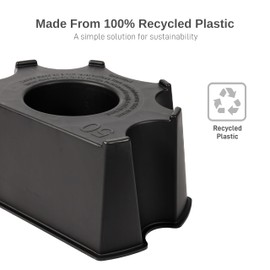 RTS Home Accents 50-Gallon Rain Barrel Stand, Made from 100% Recycled Material, Black