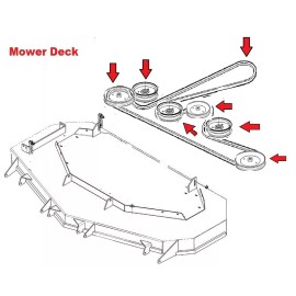 H&H Parts Complete 54" Deck Pulley Belt Kit For Husqvarna LGTH2454 LGTH24V54 LGTH26V54 54"