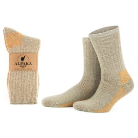 GoWith 1 Pair Alpaca Wool Socks for Men/Women, Norwegian Warm Winter Socks, Thermal Crew Boot Socks, Unisex Heated Socks