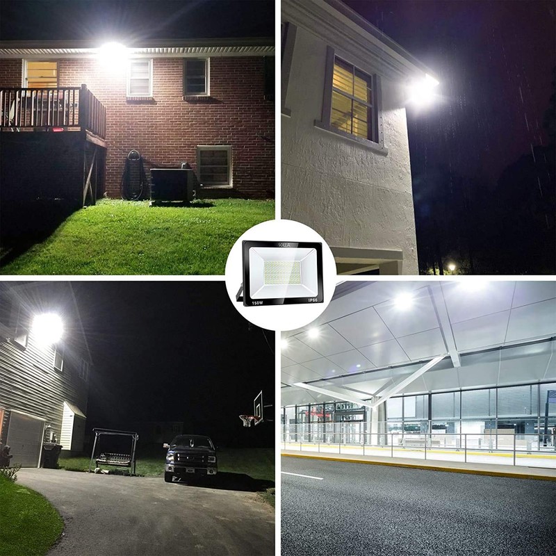2 Pack SOLLA 150W LED Flood Light, IP66 Waterproof, 12000lm,