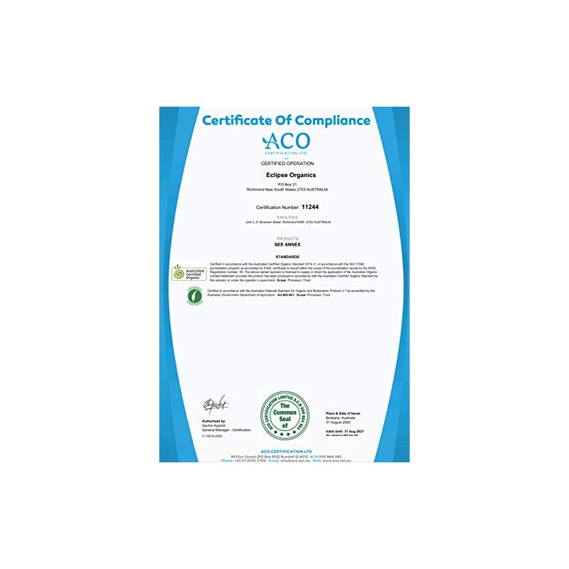 Eclipse Organics Paleo Bar - Coconut Rough 540g 12x45g Box