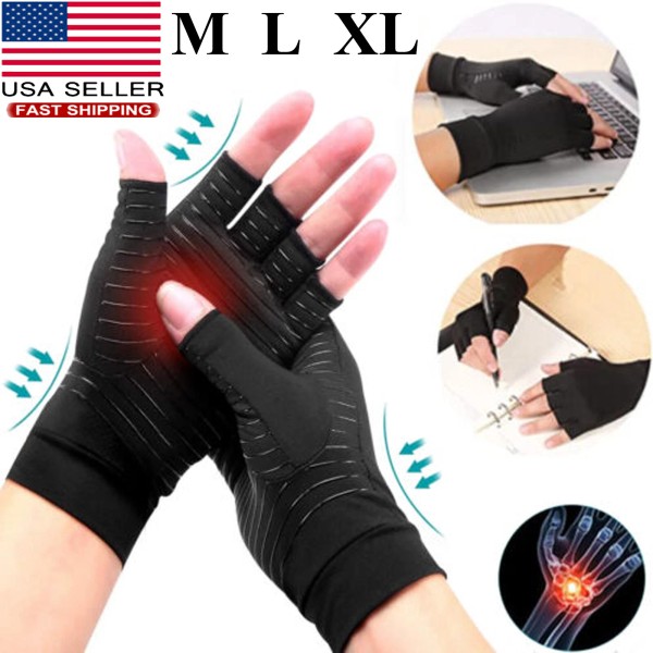 Unbranded 1 Pair Copper Arthritis Compression Gloves Hand Support Joint