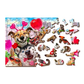 Wooden.City Party Time Wooden Jigsaw Puzzle, 150 Double-Sided Pieces with Unique Shapes, Medium