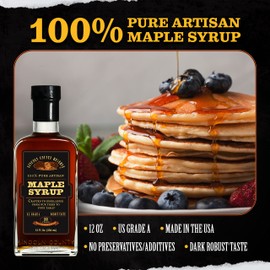 Lincoln County Reserve 100% Pure Maple Syrup with Robust Taste, 100% Pure Artisan Maple Syrup, Made in the USA,12 oz Glass Bottle 2 Pack