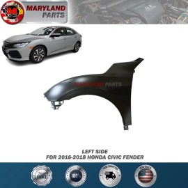 E-Z Parts For 2016-2018 Honda Civic Left Fender Driver Side LH