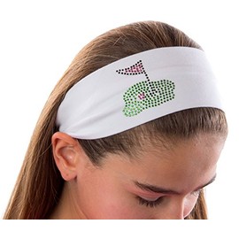 Funny Girl Designs Golf Green Cotton Stretch Headband (White)