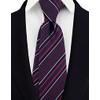 Ctskyte Men's Maroon Navy Ties Trendy Striped Narrow-width Handmade Wedding