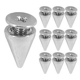 Megoto 100 Sets Cone Spikes Screwback Studs Rivets Metal Spikes Studs for Punk Style Clothing Bullet Shoes Bags Dog Collars Accessories DIY Craft Decoration (Cone 7x10mm)