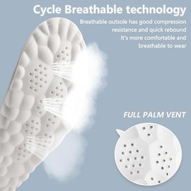 4D Cloud Soles for Men & Women: 2 Pair Super Soft Comfort Insoles | U-Shape Memory Foam Insoles, 4D Cloud Technology Insole for Women | Shock-Absorbing Foot Support Insoles (Green, Men 11.5-12.5/Women 13-14)