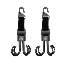 Toddleroo by North States - Super Swivel Hooks: Headrest Hooks for Car - Stroller Hooks for Bags - Black - 2-Pack