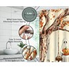 AEMBEE Fall Halloween Shower Curtain Cute Cat with Ghost Thanksging