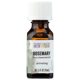 Aura Cacia Activating Rosemary Essential Oil, Vegan, 0.5 Fluid Ounces (Pack of 1)