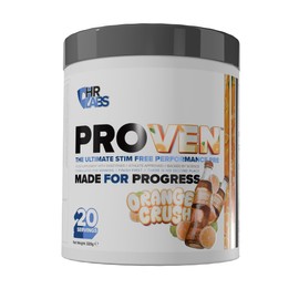 HR Labs Proven, Ultimate Stim Free Performance Pre Workout Powder, 20 Servings, 4 Flavours (Orange Crush)