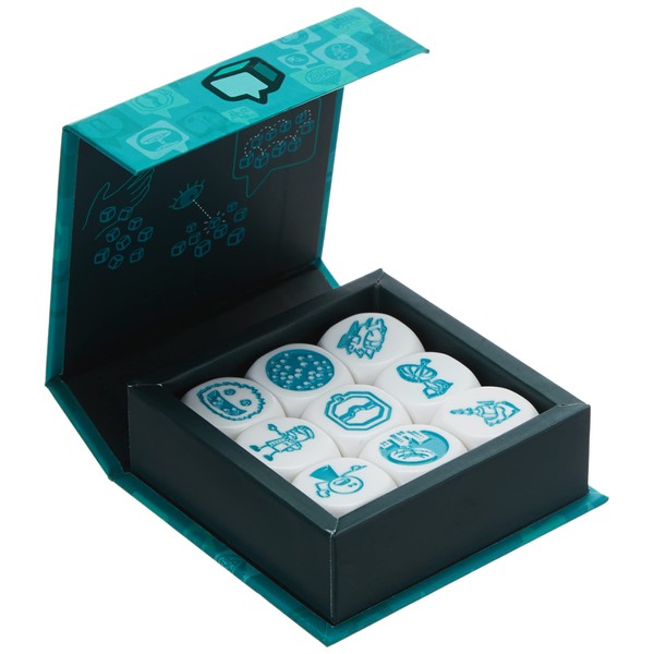 Asmodee Italia, Rory's Story Cubes Astro (Teal), Story Maker Dice Game, Italian Edition, 8085