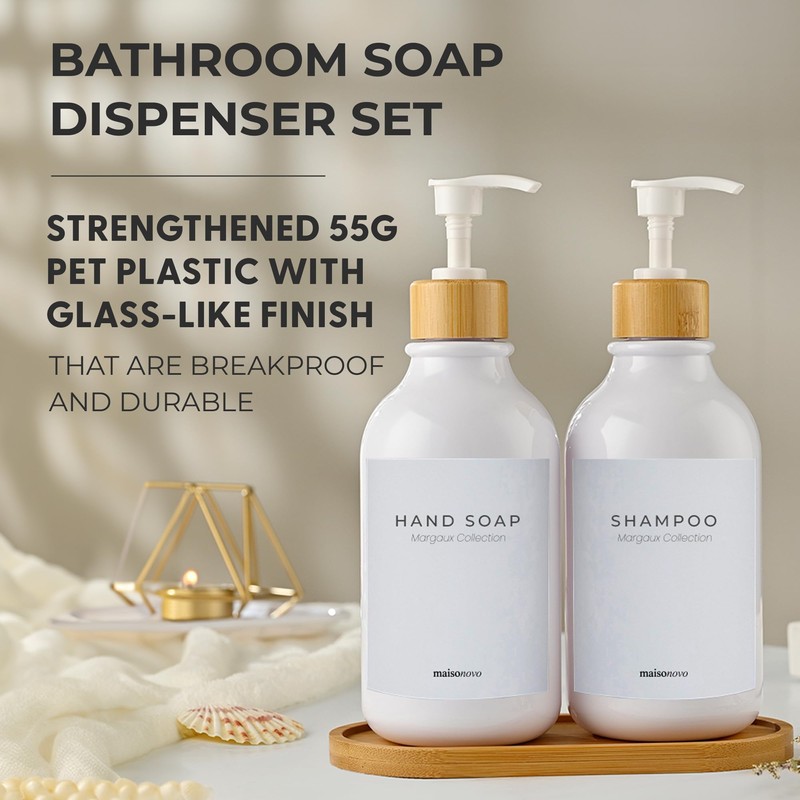 MaisoNovo Kitchen Soap Dispenser Set with Tray | 16.9 fl