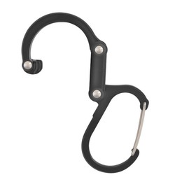 Aluminium Carabiner D-Ring Hook, Multi-functional Mountaineering Buckle for Outdoor Climbing, Camping, Foldable Design (Black)