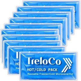 TrelaCo 10 Pcs Gel Ice Packs Reusable 9.4" x 4.7" Soft Flexible Ice Pack for Injuries Hot and Cold Compress for Knee Shoulder Head Neck Ankle Wrist Elbow Arm Foot Headaches Surgery