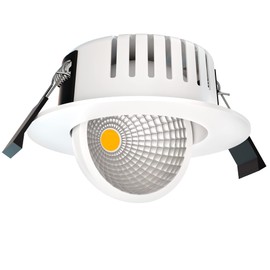 linovum ATOA LED Recessed Spotlight, 360° Ceiling Spotlight, Swivelling, Water Protection, IP65 with 3 Colour Modes CCT, Dimmable in White, Round, 6 W for 230 V