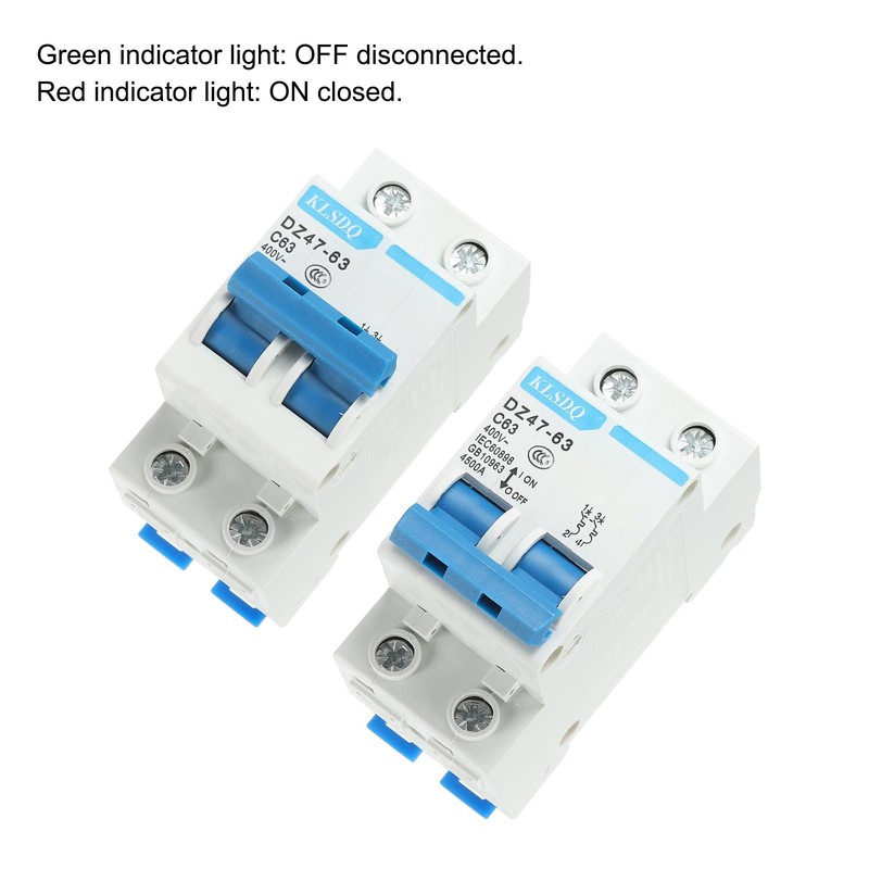 sourcing map Miniature Circuit Breaker Low Voltage AC 63A 400V