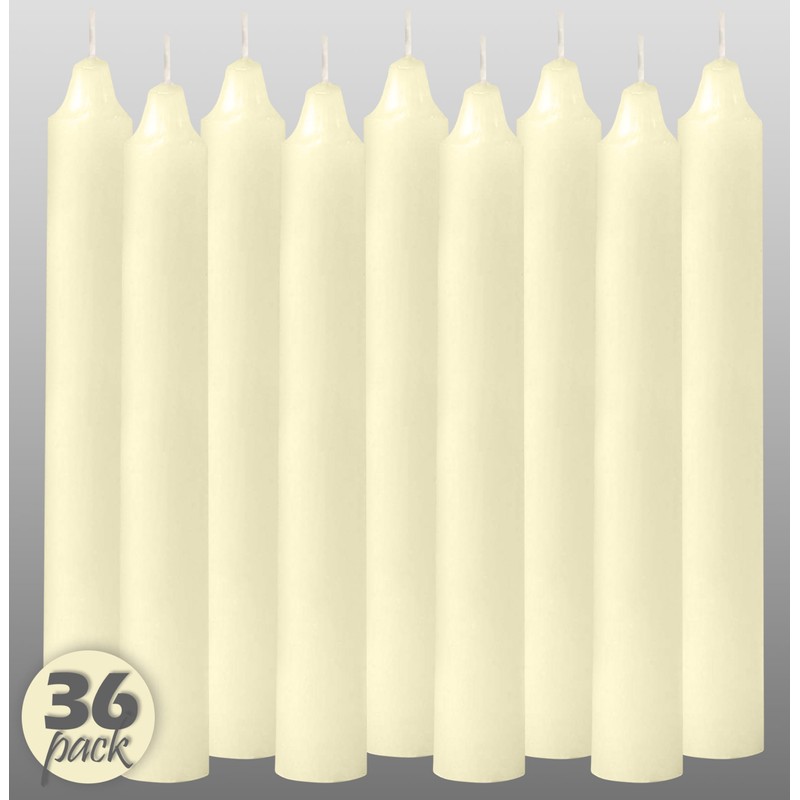 Hyoola Taper Candles - 6 Inch Ivory Dripless, Unscented Dinner