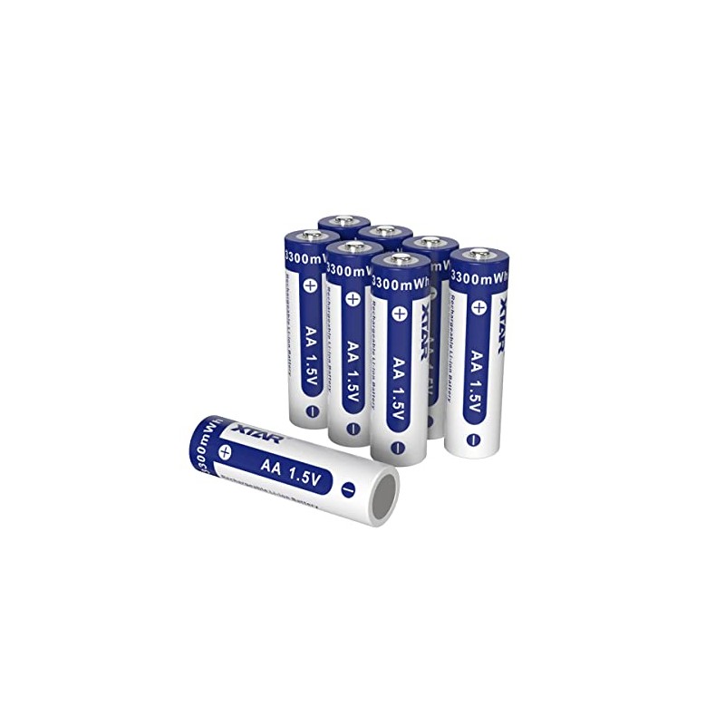 XTAR Rechargeable Battery 1.5V AA Lithium R 3300mWh AA Batteries(AA*8