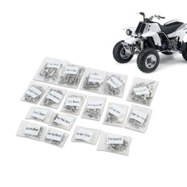 G-PLUS ATV Bolt Screw Kit Set 378 Piece Compatible with Yamaha Banshee 350 YFZ350 1987-2006 Polished Stainless Silver Color Iron