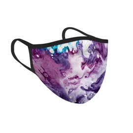 WIRESTER Unisex Cloth Face Mask Washable and Reusable, 2 Layer Fabric Face Cover Fashionable Design, Purple Mixed Oil Paint