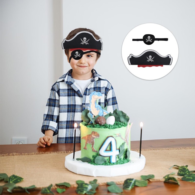 DHSBGWSX 1 x Pirate Eye Patch, 1 x Pirate Hat,