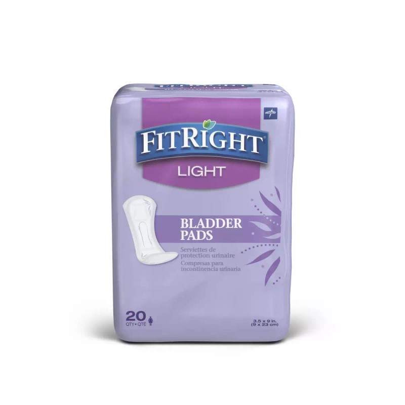 Medline FitRight Bladder Control Pads Light 20 Each / Bag