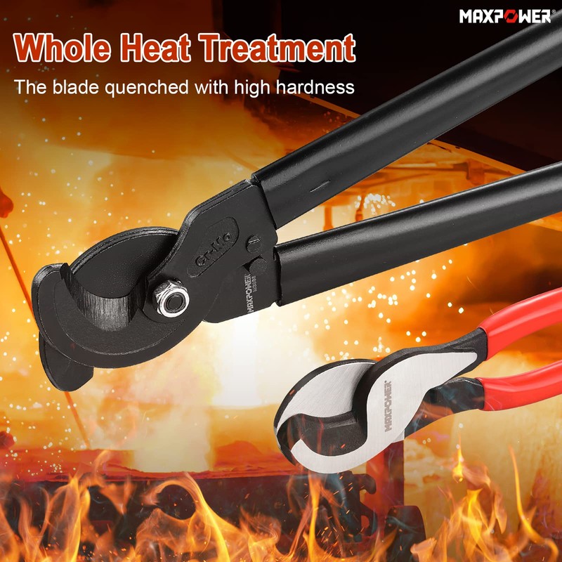 MAXPOWER Cable Cutters Set, 10-inch and 14 in-ch Heavy Duty