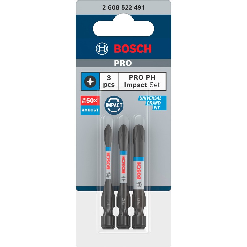Bosch Professional 3 pcs. Impact Control Screwdriver Bits PH Set