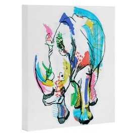 Deny Designs Casey Rogers, Rhino Color, Art Canvas, Medium, 16" x 20"