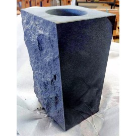 Granite Tapered Memorial Vase P2 Polished 5' x 4" x 9" Black